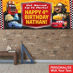 Disney Cars PERSONALIZED Giant Vinyl Keepsake Banner