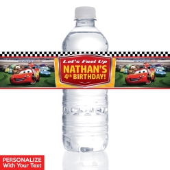 Disney Cars PERSONALIZED VINYL Bottle Labels - 10 PK