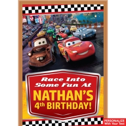 Disney Cars PERSONALIZED Giant Vinyl Keepsake Door Sign