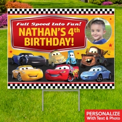 Disney Cars Photo PERSONALIZED Yard Sign