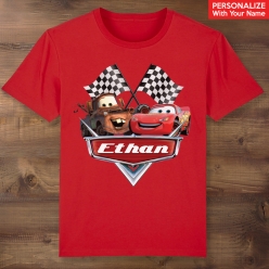 Cars Personalized Name Red T-shirt