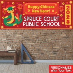 Chinese New Year Snake Cartoon PERSONALIZED Giant Vinyl Banner