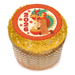 Chinese New Year Cartoon Horse Cupcake Icing Toppers 12pk