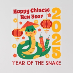 60% OFF: Year of the Snake Cartoon 2025 CNY Vinyl Wall Decal
