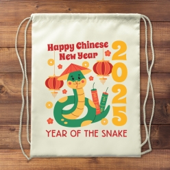 60% OFF: Chinese New Year Snake Drawstring Backpack