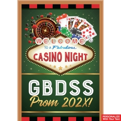 Casino Prom PERSONALIZED Giant Vinyl Keepsake Door Sign