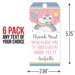 Caticorn PERSONALIZED Thank You Tags - 6 PK