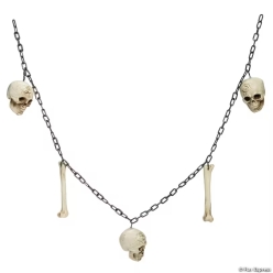 Halloween Bones & Skulls Plastic Chain Hanging 5 FT. Decoration