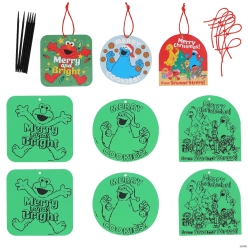 Sesame Street Scratch 'N Reveal Christmas Ornaments-6Pk