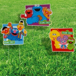 Sesame Street Character Plastic Yard Signs-3Pk