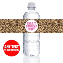 Cheetah PERSONALIZED VINYL Bottle Labels - 10 PK