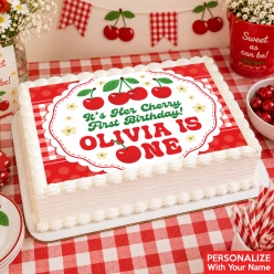 Cherry 1st Birthday Personalized Edible Icing