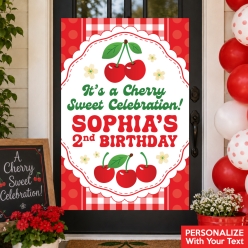 Cherry Birthday PERSONALIZED Giant Vinyl Door Sign