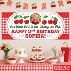 Cherry PERSONALIZED PHOTO Giant Vinyl Keepsake Banner
