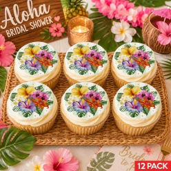 Chic Aloha Cupcake Icing Toppers 12pk