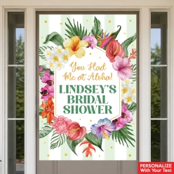 Chic Aloha Bridal Shower PERSONALIZED Giant Vinyl Door Sign
