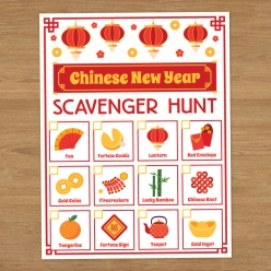 50% OFF: Chinese New Year Scavenger Hunt Game Sheet