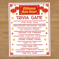 50% OFF: Chinese New Year Trivia Game Sheet