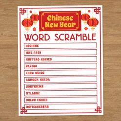 50% OFF: Chinese New Year Word Scramble Game Sheet