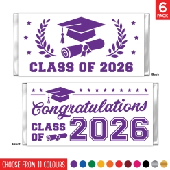 Congrats Class of 2026 Custom Colour Candy Labels 6pk