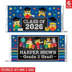 Elementary Grad 2026 Personalized Chocolate Bar Labels 6pk