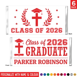 Religious Grad 2026 Personalized Name & Colour Candy Labels 6pk