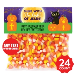 Christian Halloween Personalized Ziploc Treat Bag Toppers 24pk