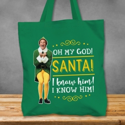 Premium XL Elf Movie OMG Santa Green Tote