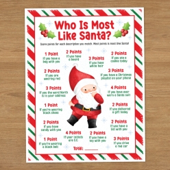 Christmas Who's Most Like Santa Activity Sheet