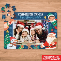 Personalized 120pc Cute Christmas Photo Puzzle w/ Name