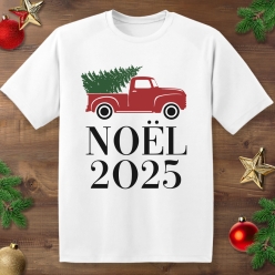 Vintage Truck Noel 2025 Family Christmas T-shirt