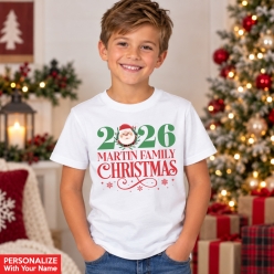 Family Christmas Santa 2026 PERSONALIZED T-shirt