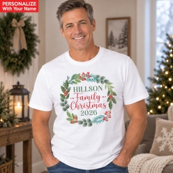 Christmas Greenery Family PERSONALIZED T-shirt