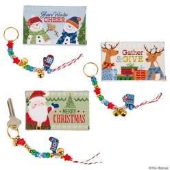 Christmas Beaded Keychain with Gift Box Craft Kit-6Pk