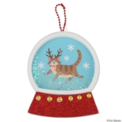 Christmas Cat Shaker Globe Ornament Craft Kit-5Pk
