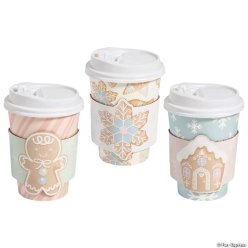 Once Upon a Snowfall Christmas Coffee Cups with Lid & Sleeves-12