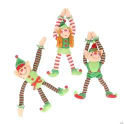 Christmas Long-Arm Plush Elf Characters-9Pk