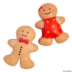 Christmas Gingerbread Rubber Squish Toys-6Pk
