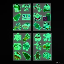Bulk Glow-in-the-Dark Christmas Temporary Tattoos-144Pk