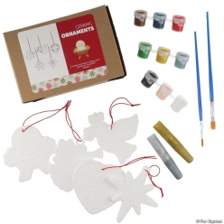 Fireside Folk DIY Ceramic Christmas Ornament Craft Kit-5Pk