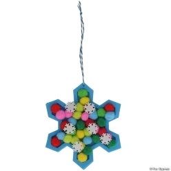 Snowflake Christmas Ornament Pom Pom Craft Kit-12Pk