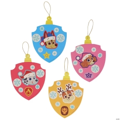 PAW Patrol Badge Christmas Ornament Sticker Scenes-24Pk