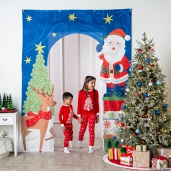 Santa & Reindeer Christmas Doorway 8FT Arch Decoration