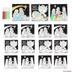 Religious Baby Jesus Fuzzy CYO Posters with Markers