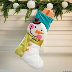 Snowman Christmas Stockings with Jingle Bells