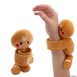 Christmas Plush Gingerbread Hugging Slap Bracelets-6Pk