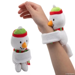 Christmas Plush Snowman Hugging Slap Bracelets-6Pk