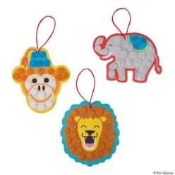 Circus Animal Polka Dot Mosaic Craft Kit-12Pk