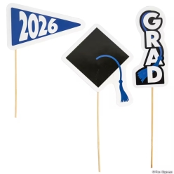 Class of 2026 Blue Cardstock Centerpiece Sticks-24Pk