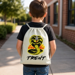 Cobra Kai Snake PERSONALIZED Drawstring Backpack